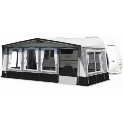 Caravan-Vorzelt Brand Palazzo 300 -Lafuma Verkäufe brand palazzo 300 wohnwagenvorzelt tuere ganz rechts eingezogen seitenwand lueftungsfenster 1000 1 23710