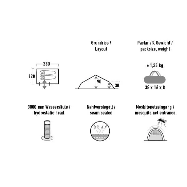 Ultraleichtes Trekkingzelt High Peak Siskin 2.0 LW 2 Ultraleichtes Trekkingzelt High Peak Siskin 2.0 LW – Bild 2